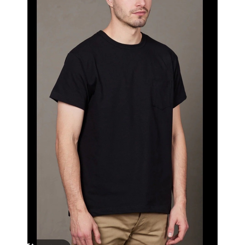 3sixteen Mens Pima Cotton Pocket T-Shirt Black Short Sleeve Crewneck Small USA